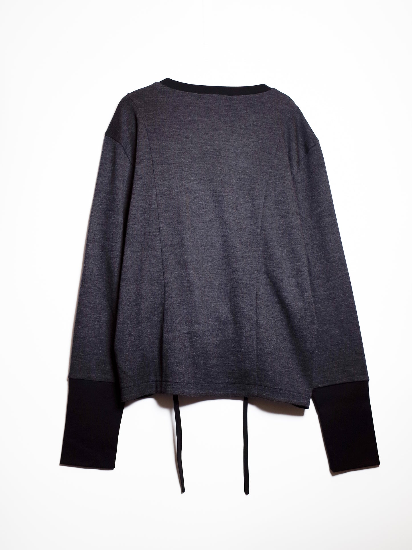 String Detailed Wool Long Sleeve (Grey)