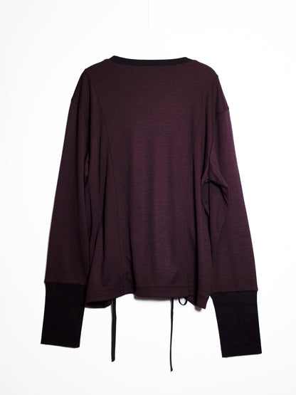 String Detailed Wool Long Sleeve (Wine)